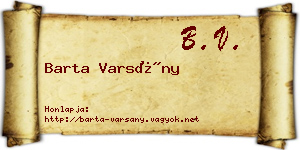 Barta Varsány névjegykártya